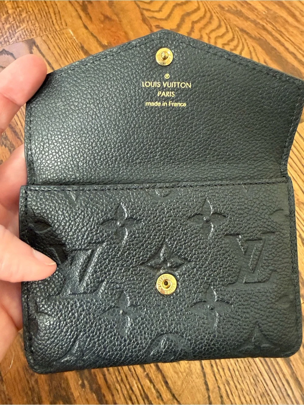 Louis Vuitton Black Leather Empriente Key Pouch